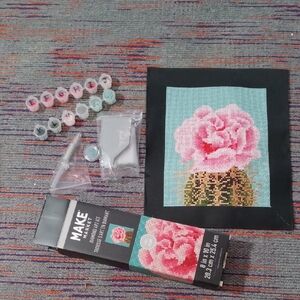 MAKE Diamond Painting Kit - Pink and Green Cactus Design